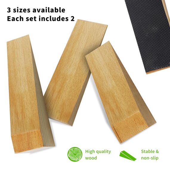 2er Pack Holz-Türstopper - Rutschfeste Türstopper boden für alle Türtypen und Oberflächen - Jeder Türkeile 2 Zoll dick, 6,3 Zoll lang mit Gummi - Door Stopper