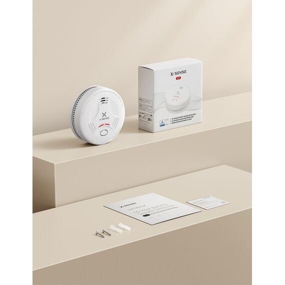 X-Sense Rauchmelder 10 Jahre Batterie, Feuermelder TÜV Rheinland Zertifiziert, Rauchwarnmelder mit Stummschaltung und Selbsttest Funktion, SD11, 1er Set