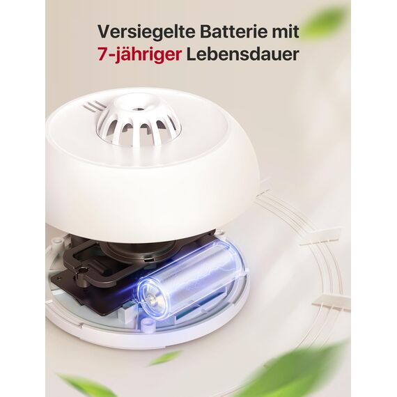X-Sense funkvernetzter Hitzemelder mit versiegelter 10-Jahres-Batterie und einfacher Installation, Wärmemelder kompatibel mit Basisstation, XH02-M, 2-Pack