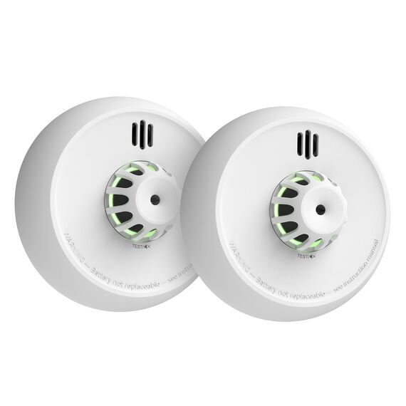 X-Sense funkvernetzter Hitzemelder mit versiegelter 10-Jahres-Batterie und einfacher Installation, Wärmemelder kompatibel mit Basisstation, XH02-M, 2-Pack