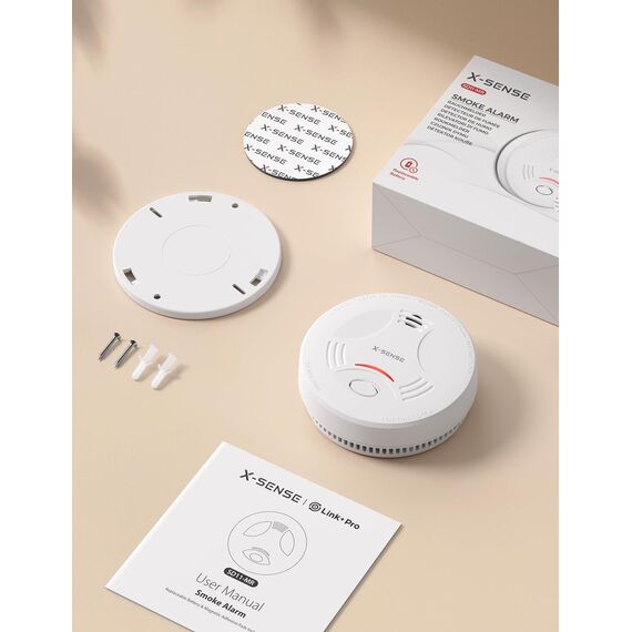 X-Sense Smart-Rauchmelder WLAN mit Magnethalterung, Zertifiziert nach EN 14604, Basisstation SBS50 erforderlich (separat erhältlich), SD11-MR, 1 Stück