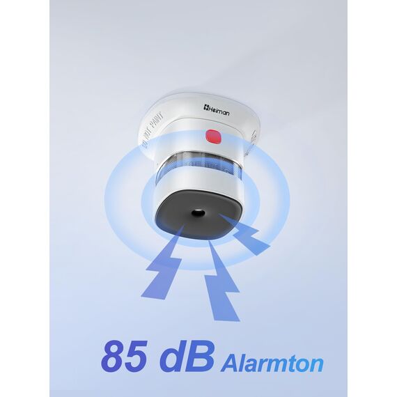 Heiman Mini Rauchmelder 5er Set – Red Dot Design Award, 10 Jahre Batterielaufzeit, EN14604, TÜV, CE, UKCA, DBI Zertifiziert, 85 dB Alarm, Feuermelder, Rauchwarnmelder mit fotoelektrischem Sensor