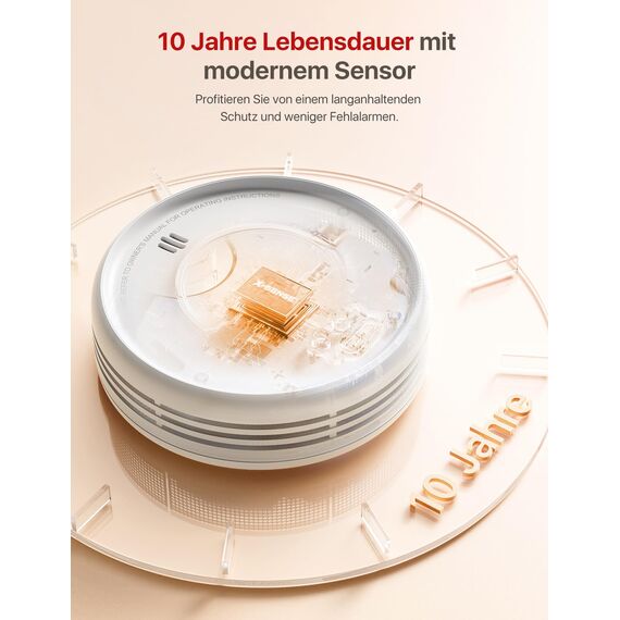 X-Sense Intelligenter Rauchmelder WLAN mit Magnethalterung, Funkrauchmelder smart, 10 Jahre Produktlebensdauer, Austauschbare Batterie, APP-Funktion erfordert die SBS50-Basisstation, XS0D-MR, 1 Stück