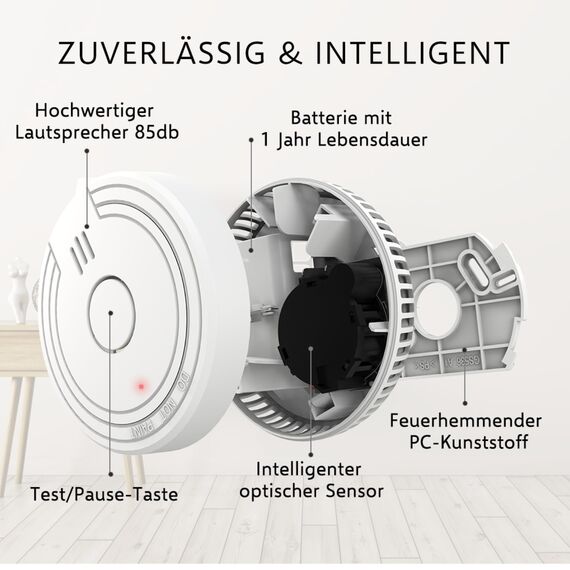 ELRO FS1801 | 4-Teiliges Rauchmelder-Set | 10 Jahre Sensor | Entspricht der Europäischen Norm EN14604 | Weiß | Set mit 4 Stück