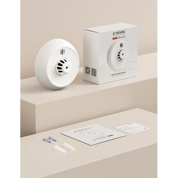 X-Sense funkvernetzter Hitzemelder mit versiegelter 10-Jahres-Batterie und einfacher Installation, Wärmemelder kompatibel mit Basisstation, XH02-M, 1-Pack