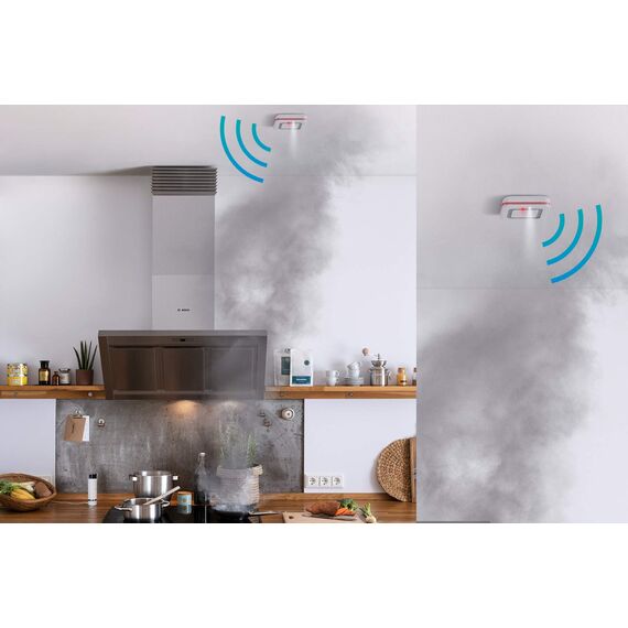 Bosch Smart Home Rauchmelder Twinguard mit Luftqualitätsmessung und App-Funktion, kompatibel mit Apple Homekit