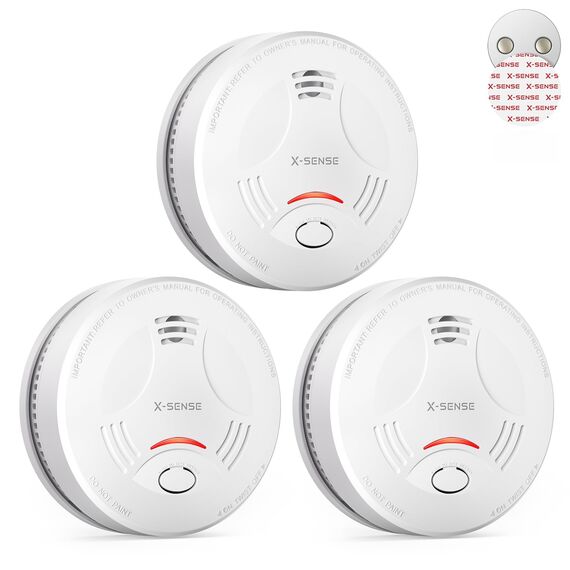 X-Sense Smart-Rauchmelder WLAN mit Magnethalterung, Zertifiziert nach EN 14604, Basisstation SBS50 erforderlich (separat erhältlich), SD11-MR, 3 Stück