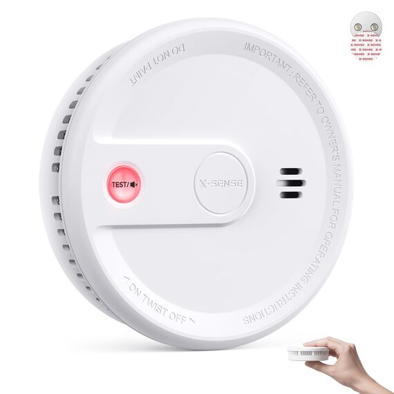 X-Sense Rauchmelder mit 10-Jahres-Batterie, Zertifiziert nach EN 14604, Brandmelder mit Magnethalterung, Standby ohne LED-Blinksignal, Test-/Stummschaltungstaste, ultraschlank, XS0G-SN, 1 Stück