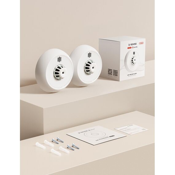 X-Sense funkvernetzter Hitzemelder mit versiegelter 10-Jahres-Batterie und einfacher Installation, Wärmemelder kompatibel mit Basisstation, XH02-M, 2-Pack