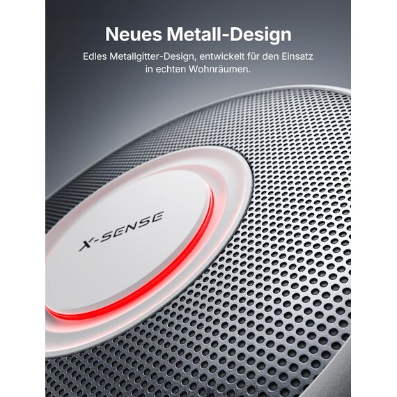 X-Sense Rauchmelder mit 10-Jahres-Batterie, Deutscher Sprachalarm mit Standortangabe (17 Orte), große Testtaste, Standby ohne Blinklicht, XS0B-SN, 1 Stück