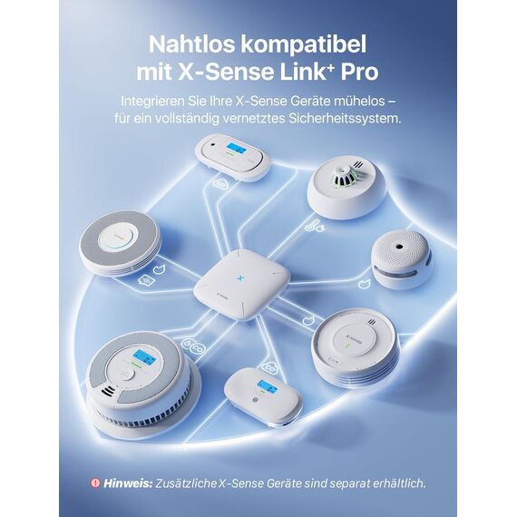 X-Sense Smart-Rauchmelder WLAN mit Magnethalterung, Zertifiziert nach EN 14604, Basisstation SBS50 erforderlich (separat erhältlich), SD11-MR, 3 Stück