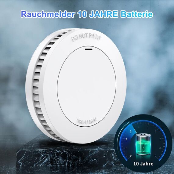 Xindum 10 Jahre Rauchmelder mit Magnethalter, Tüvrheinland zertifizierter Feuerwehrdetektor ohne blinkende LED, 85dB Hörer Alarm, Stummschaltfunktion, Kleiner weißer Feueralarm, EN14604