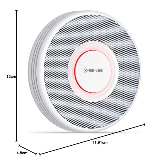 X-Sense Smarter Rauchmelder WLAN mit Sprachausgabe und 17 Standorten, Feuermelder, Rauchmelder vernetzt, 33 mm, SBS50 Basisstation erforderlich, XS0B-MR, 1 Stück