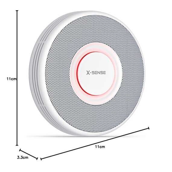 X-Sense Intelligenter WLAN-Rauchmelder mit Sprachalarmsystem und 17 Standorten, Feuermelder, Rauchwarnmelder, nur 33 mm dünn, XS0B-iR, 1 Stück