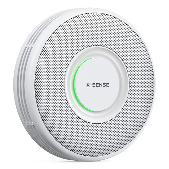 X-Sense Rauchmelder mit 10-Jahres-Batterie, Deutscher Sprachalarm mit Standortangabe (17 Orte), große Testtaste, Standby ohne Blinklicht, XS0B-SN, 1 Stück