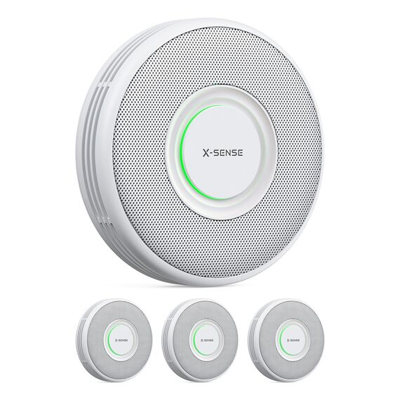 X-Sense Rauchmelder mit 10-Jahres-Batterie, Deutscher Sprachalarm mit Standortangabe (17 Orte), große Testtaste, Standby ohne Blinklicht, XS0B-SN, 3 Stück