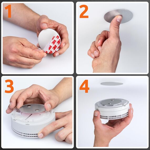 ECENCE Rauchmelder Magnethalter 10 Stück Selbstklebende Magnethalterung für Rauchmelder Ø 70mm schnelle & sichere Montage ohne Bohren und Schrauben für alle Feuermelder und Rauchwarnmelder