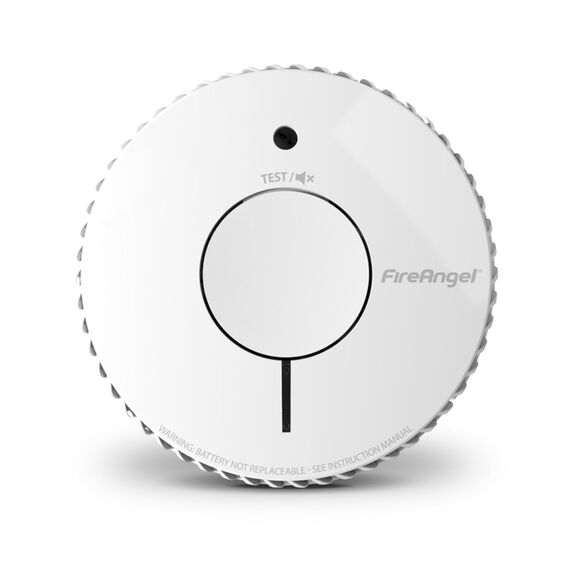 Fire Angel Optischer Rauchmelder - Q-Label - Rauchmelder mit 10 Jahre Batterie für Ihr Heim mit Test-/Stummschaltungstaste - Ersatz für Fire Angel ST-622/ST-620 - Feuermelder mit Frühwarnsystem - Weiß