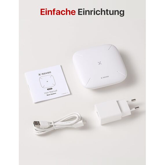 X-Sense Smart Home-Basisstation – Kompaktes Design, erfordert 2,4-GHz-WLAN, mit 2-in-1-Taste für Stummschaltung/Paarung, Modell SBS50