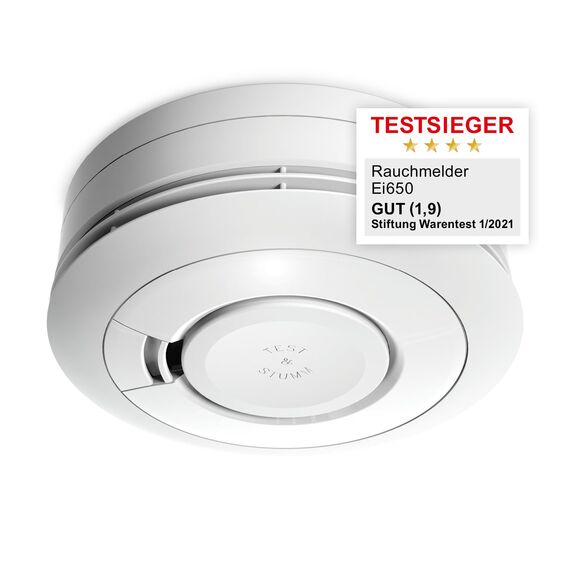 Ei Electronics Ei650 Rauchwarnmelder, Rauchmelder im 4er Set, Stand-Alone-Gerät mit Batterie für 10 Jahre, Testsieger Stiftung Warentest, weiß