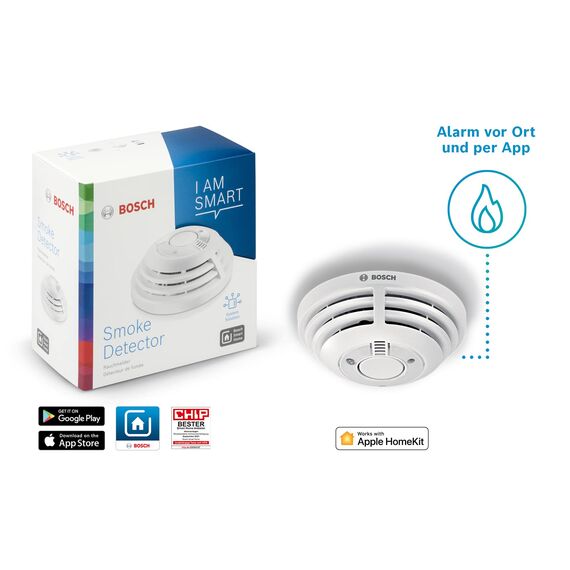 Bosch Smart Home Rauchmelder mit App-Funktion (Variante für Deutschland und Österreich - kompatibel mit Apple Homekit)