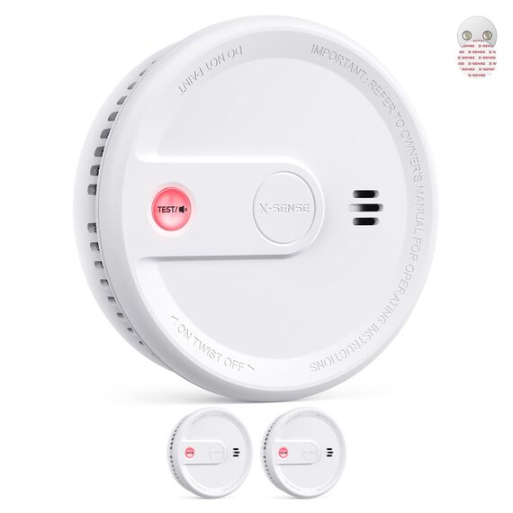 X-Sense Rauchmelder mit 10-Jahres-Batterie, Zertifiziert nach EN 14604, Brandmelder mit Magnethalterung, Standby ohne LED-Blinksignal, Test-/Stummschaltungstaste, ultraschlank, XS0G-SN, 2 Stück