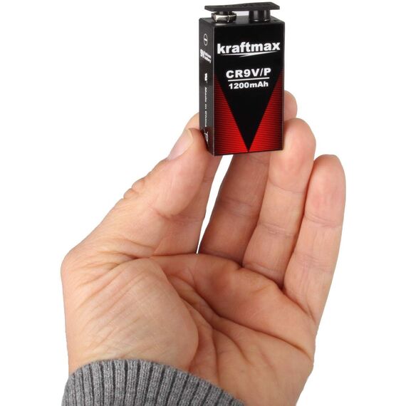 kraftmax 3X 9V Block Lithium Hochleistungs- Longlife Batterien für Rauchmelder/Feuermelder - 10 Jahre Batterie Lebensdauer