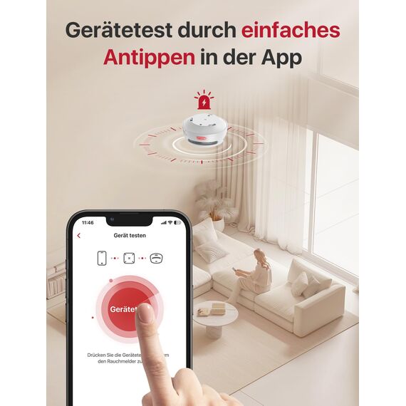 X-Sense Smart Rauchmelder XS01-M ohne SBS50 Basisstation, Zertifiziert nach EN 14604, Funkrauchmelder mit WLAN, vernetzbarer Feuermelder, kompatibel mit der X-Sense Home Security App, XS01-M, 3 Stück