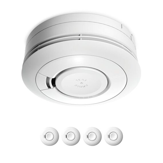 Ei Electronics Ei650 Rauchwarnmelder, Rauchmelder im 4er Set, Stand-Alone-Gerät mit Batterie für 10 Jahre, Testsieger Stiftung Warentest, weiß