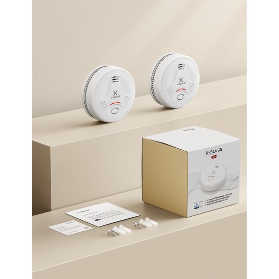 X-Sense Rauchmelder 10 Jahre Batterie, Feuermelder TÜV Rheinland Zertifiziert, Rauchwarnmelder mit Stummschaltung und Selbsttest Funktion, SD11, 2er Set