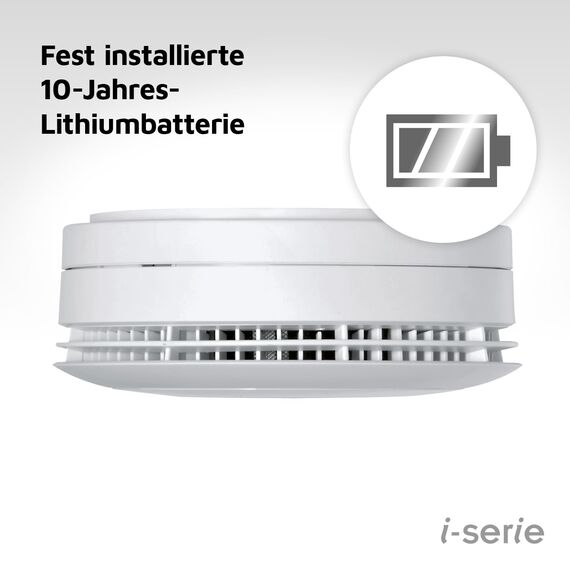 Ei Electronics Professional Ei650i Rauchwarnmelder, i-Serie Rauchmelder mit AudioLINK-Funktion und Batterie für 10 Jahre, Stand-alone-Gerät, weiß