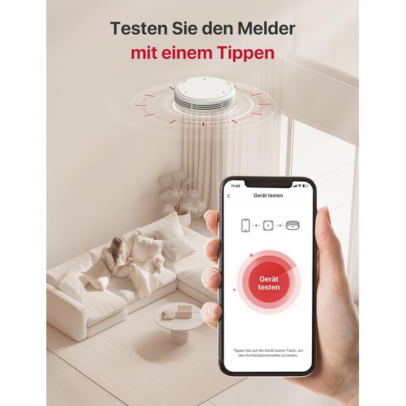 X-Sense WLAN-Rauch- und Kohlenmonoxidmelder, Sprachalarm und Standortansage, 2-in-1 Rauchmelder mit SBS50 Basisstation, XP0A-MR11, 1 Stück