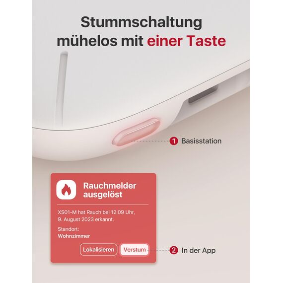 X-Sense Smart Rauchmelder XS01-M ohne SBS50 Basisstation, Zertifiziert nach EN 14604, Funkrauchmelder mit WLAN, vernetzbarer Feuermelder, kompatibel mit der X-Sense Home Security App, XS01-M, 3 Stück