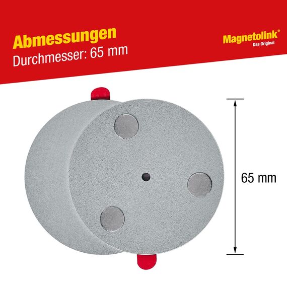 Magnetolink, Magnetbefestigungsset für Rauchmelder, Werkzeugfreie Montage mit 3M-Klebepads, Magnethalterung zur sicheren Befestigung ohne Bohren für alle Rauchwarnmelder ab Ø 70 mm