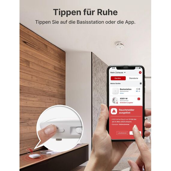 X-Sense Smart Home-Basisstation – Kompaktes Design, erfordert 2,4-GHz-WLAN, mit 2-in-1-Taste für Stummschaltung/Paarung, Modell SBS50