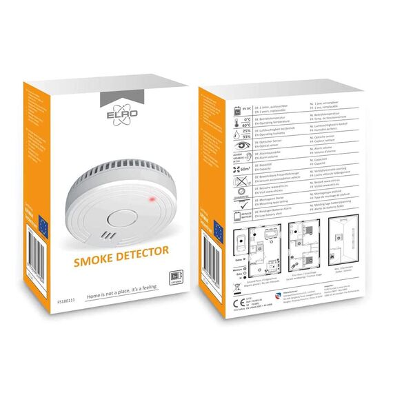ELRO FS1801 Rauchmelder | 10 Jahre Sensor | Entspricht der Europäischen Norm EN14604 | Weiß | 1 Stück