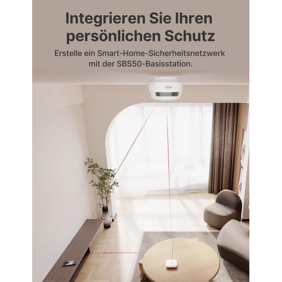 X-Sense Smart Home-Basisstation – Kompaktes Design, erfordert 2,4-GHz-WLAN, mit 2-in-1-Taste für Stummschaltung/Paarung, Modell SBS50