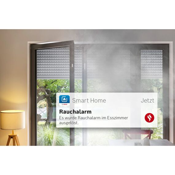 Bosch Smart Home Warnung bei Feuer-Set, 3x Rauchmelder II, 1x Controller II