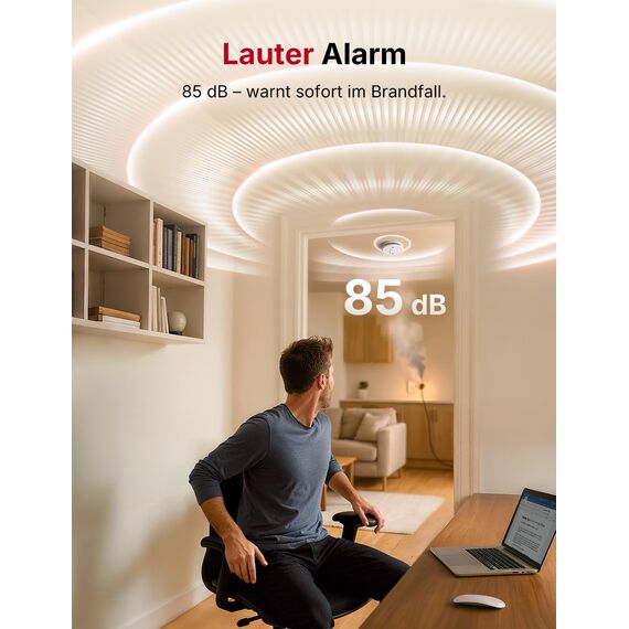 X-Sense Rauchmelder mit 10-Jahres-Batterie, Zertifiziert nach EN 14604, Brandmelder mit Magnethalterung, Standby ohne LED-Blinksignal, Test-/Stummschaltungstaste, ultraschlank, XS0G-SN, 6 Stück