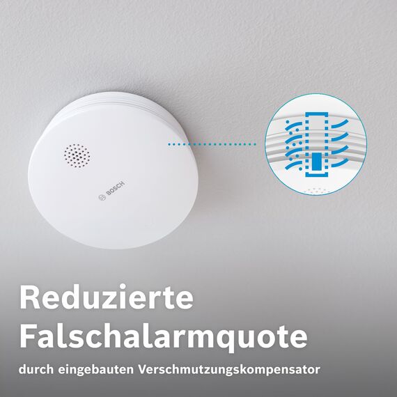 Bosch Smart Home Rauchmelder II, mit App-Funktion, austauschbare Batterie