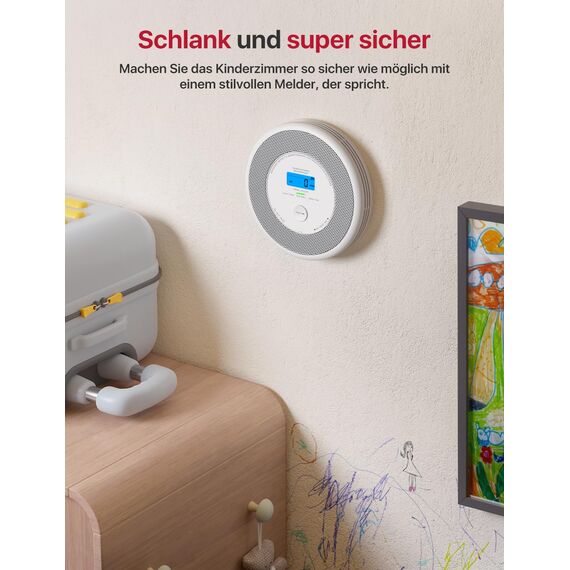 X-Sense WLAN-Rauch- und Kohlenmonoxidmelder, Sprachalarm und Standortansage, 2-in-1 Rauchmelder mit SBS50 Basisstation, XP0A-MR11, 1 Stück