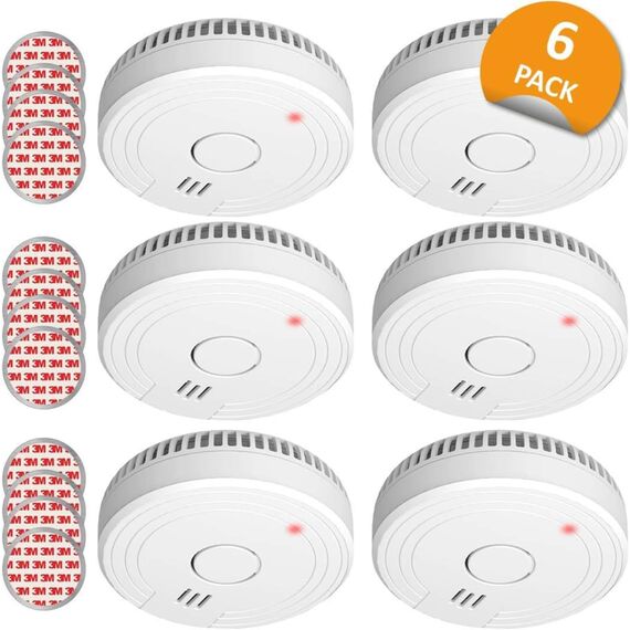 ELRO FS1805M | 6-Teiliges Rauchmelder-Set | Magnetisches Befestigungsset | 5 Jahre Batterie & Garantie | Entspricht der europäischen Norm EN14604 | Weiß | Set mit 6 Stück