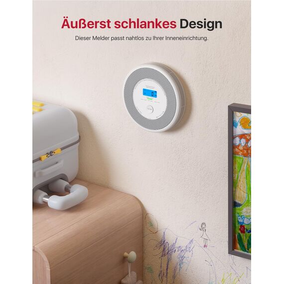 X-Sense XP0A-iR Rauch und CO Melder mit Sprachalarm und Standortansage, WLAN Kombinierter Rauch- und Kohlenmonoxidmelder für 17 festlegbare Räume，kompatibel mit der X-Sense Home Security-App, 1 Stück