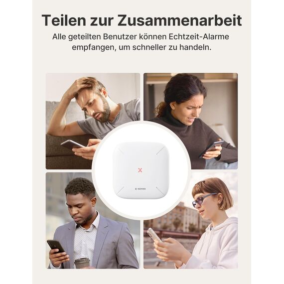 X-Sense Smart Home-Basisstation – Kompaktes Design, erfordert 2,4-GHz-WLAN, mit 2-in-1-Taste für Stummschaltung/Paarung, Modell SBS50