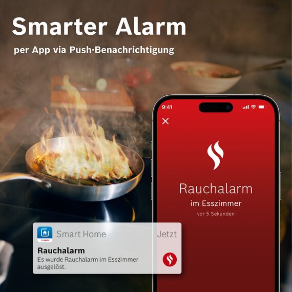 Bosch Smart Home Rauchmelder II, mit App-Funktion, austauschbare Batterie