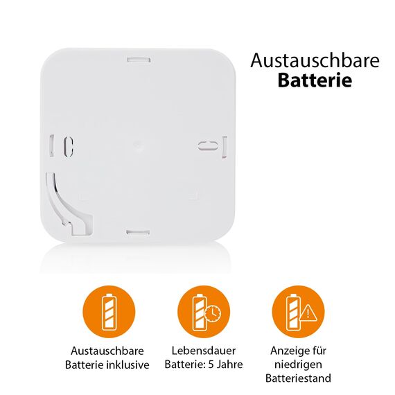 Smartwares Co-Detektor – 85 dB – Sensor 10 Jahre – Benachrichtigungen über App – Testknopf & Stummknopf – FGA-13800, Batteriebetrieben, Weiß