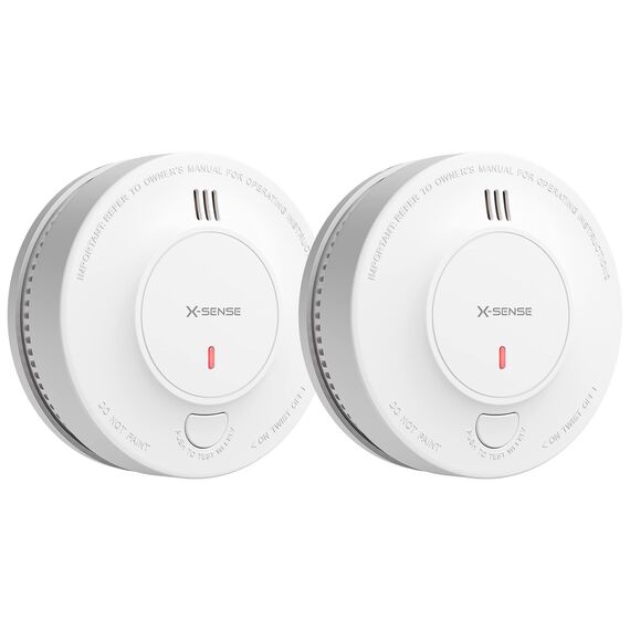 X-Sense Verbesserter Rauchmelder 10 Jahre Batterie, Feuermelder mit fotoelektrischem Sensor, EN14604 geprüfte Brandmelder, SD2J0AX, 2er Set