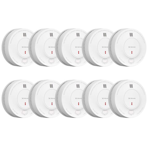 X-Sense Verbesserter Rauchmelder 10 Jahre Batterie, Feuermelder mit fotoelektrischem Sensor, EN14604 geprüfte Brandmelder, SD2J0AX, 10er Set
