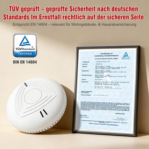 DAYTECH Rauchmelder 10 Jahre Batterie – 5er Rauchmelder mit Magnethalterung Set, TÜV Rheinland Zertifiziert, Feuermelder mit 85 dB & Test/Stummschaltung – Brandmelder für Schlafzimmer, Kinderzimmer