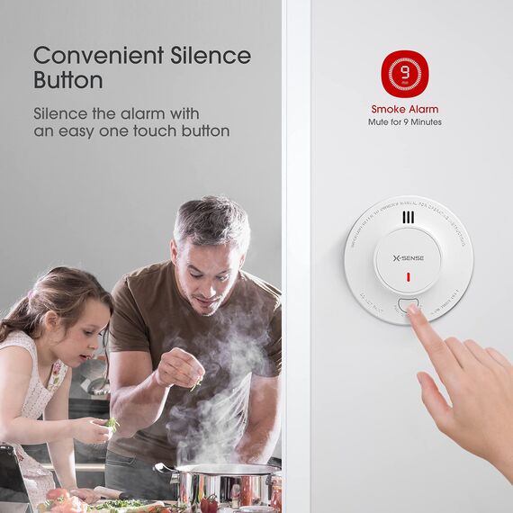 X-Sense Verbesserter Rauchmelder 10 Jahre Batterie, Feuermelder mit fotoelektrischem Sensor, EN14604 geprüfte Brandmelder, SD2J0AX, 2er Set
